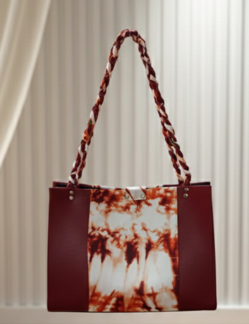 Sac à Main,  Bicouleur , Bordeaux beige