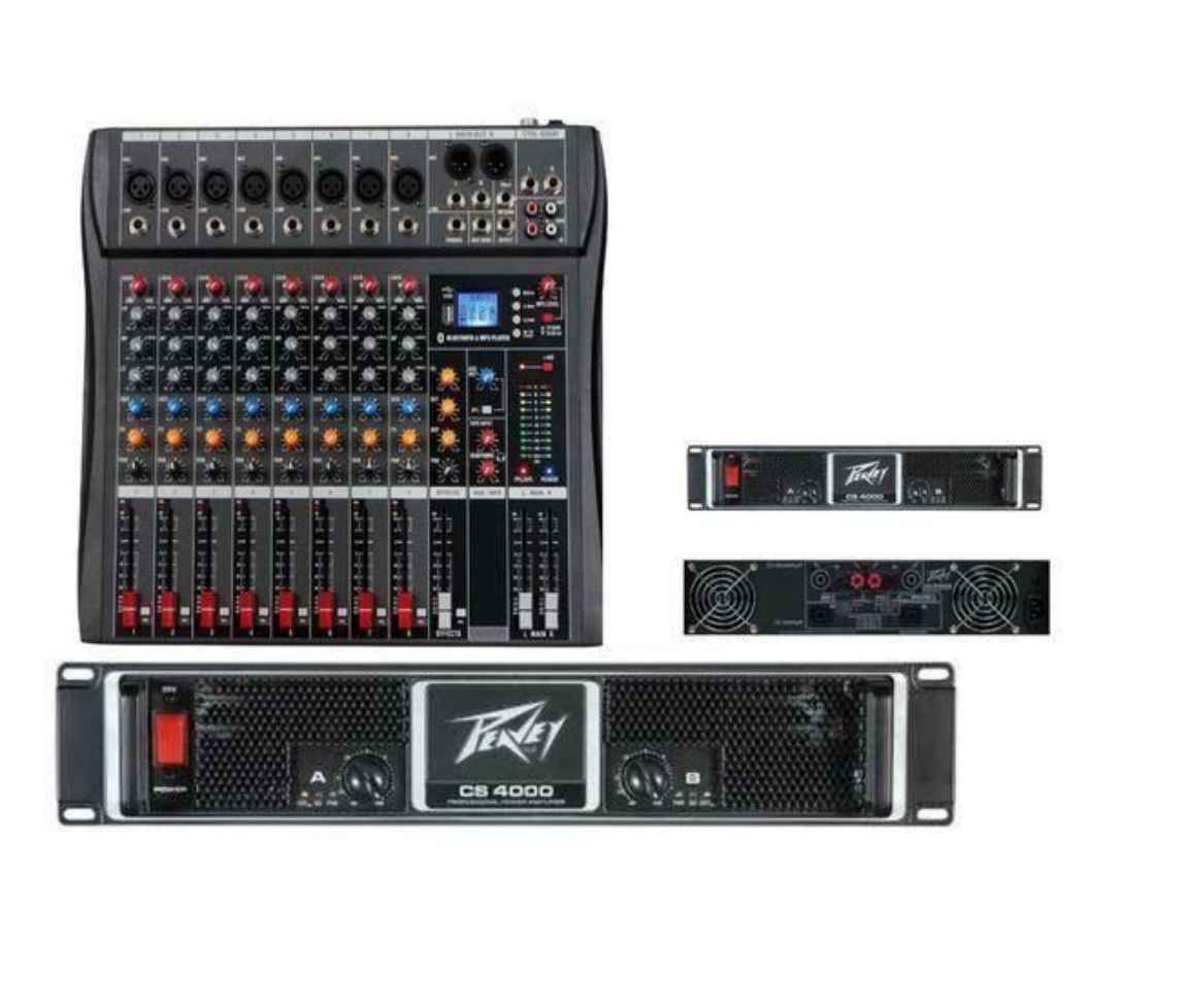 Amplificateur de puissance professionnel et Table de mixage 8