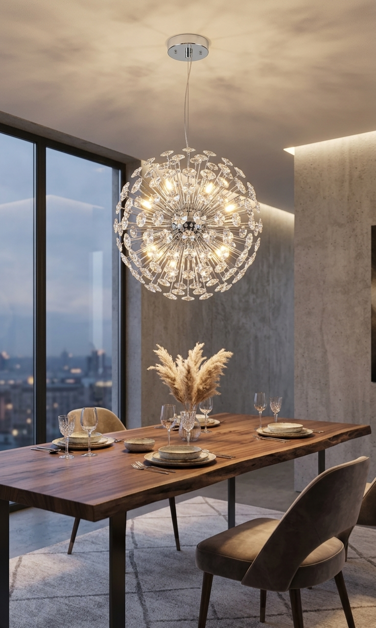 Lustre de Luxe Crystal Sphère MCR1279-500 – Éclat Diamant
